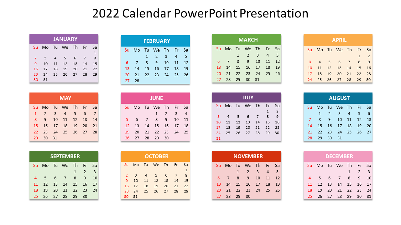 2022 Calendar PowerPoint Presentation
